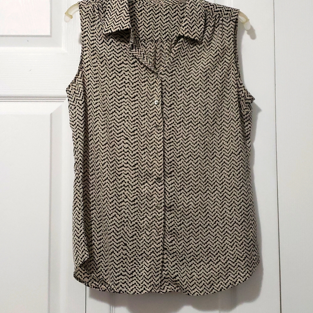 Khaki and Black dressy tank